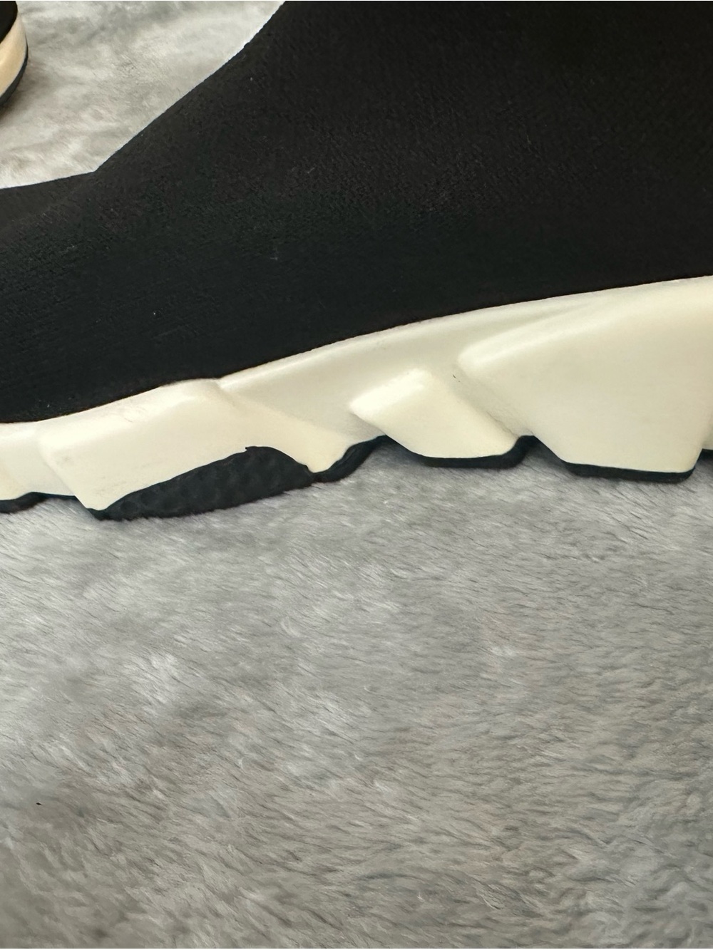 Balenciaga Black and White Knit Slip-On Sneakers Size 9 - Picture 8 of 14